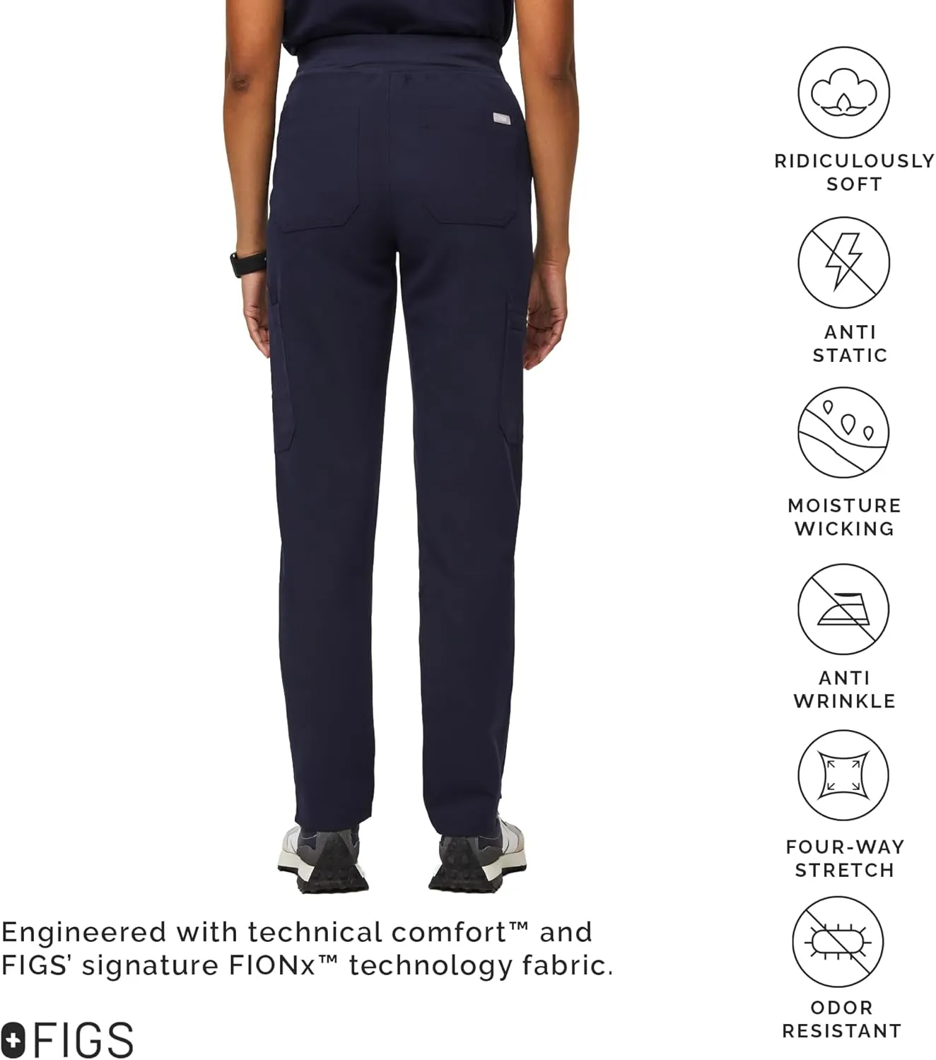 FIGS YOLA High Waisted Skinny Scrub Pants for Women  11 Pockets, 4-Way Stretch, Yoga Waistband Womens Scrub Pants