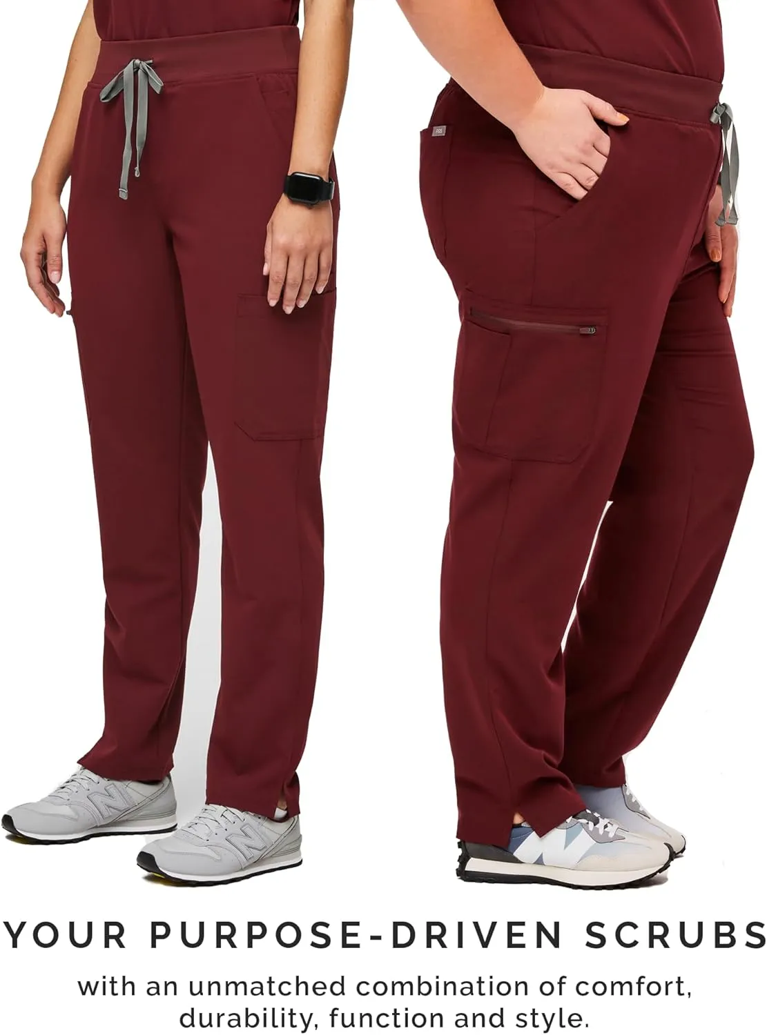 FIGS YOLA High Waisted Skinny Scrub Pants for Women  11 Pockets, 4-Way Stretch, Yoga Waistband Womens Scrub Pants