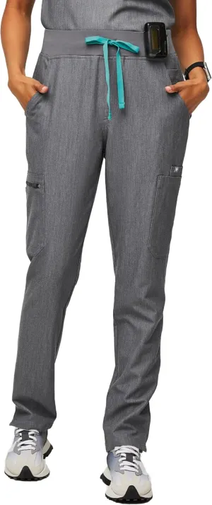 FIGS YOLA High Waisted Skinny Scrub Pants for Women  11 Pockets, 4-Way Stretch, Yoga Waistband Womens Scrub Pants