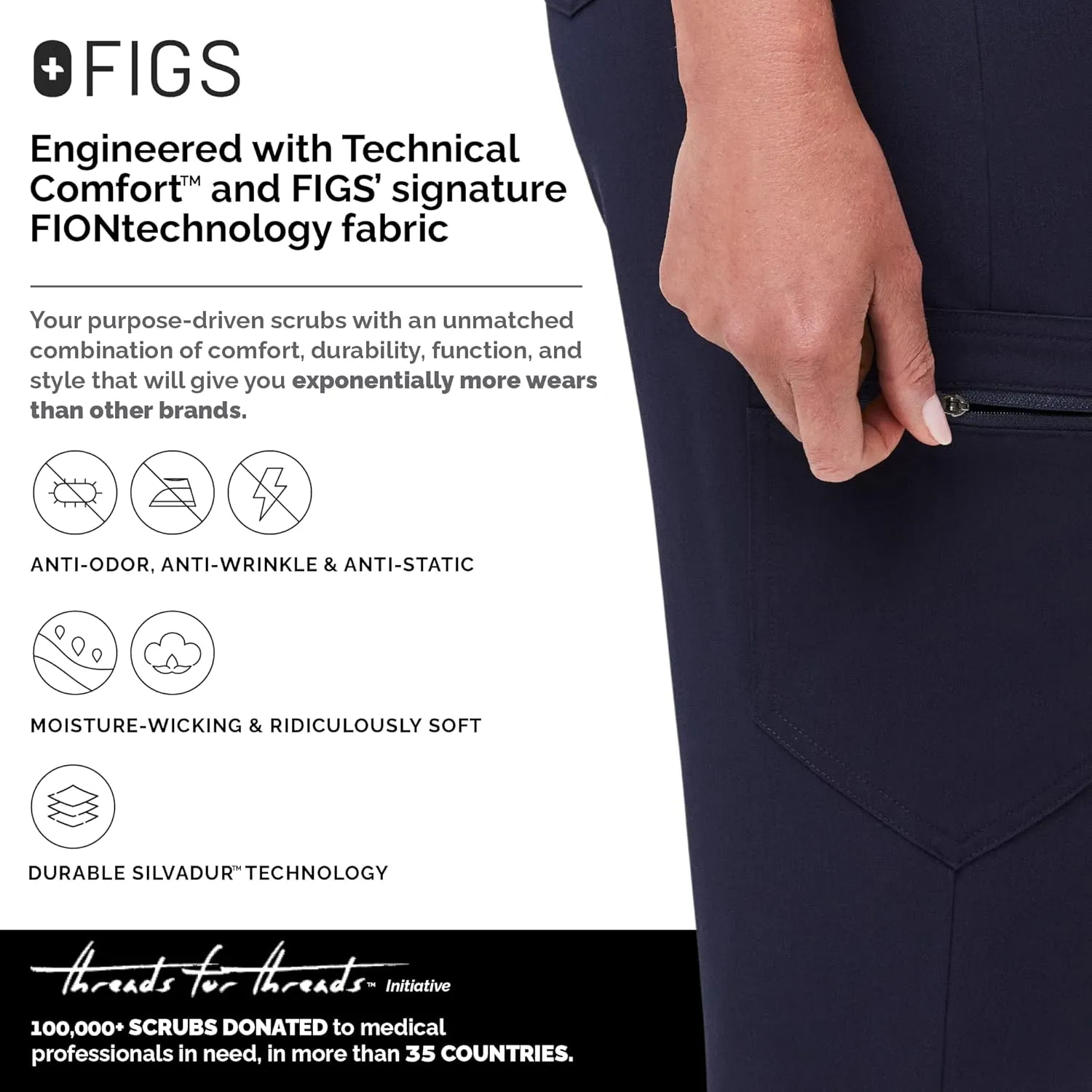 FIGS Zamora High Waisted Jogger Style Scrub Pants for Women  Slim Fit, 6 Pockets, High Rise Yoga Waistband Women Scrub Pants