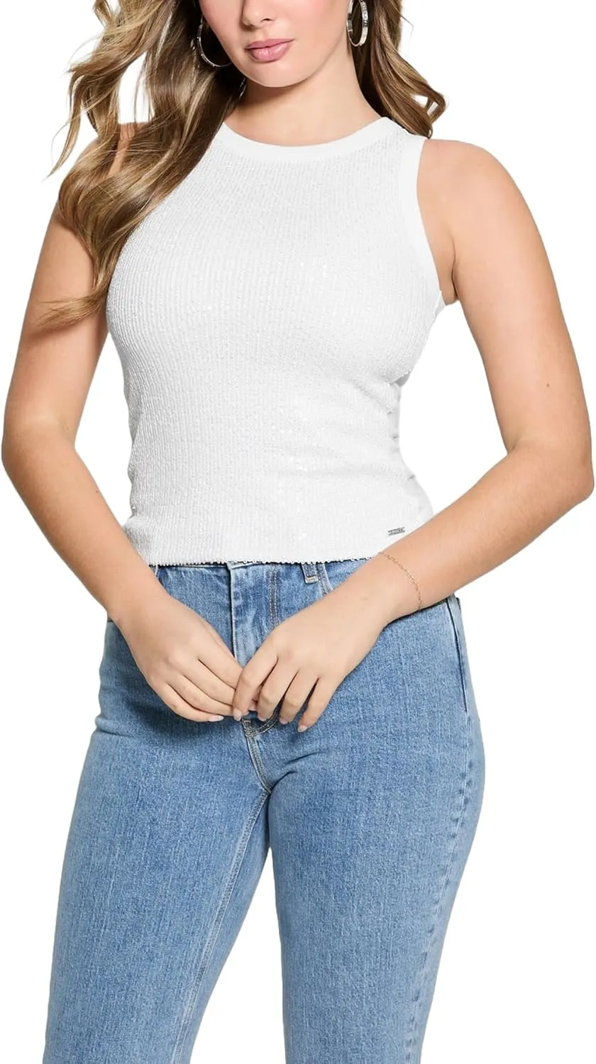 GUESS Women's Alexia Sequins Tank Top