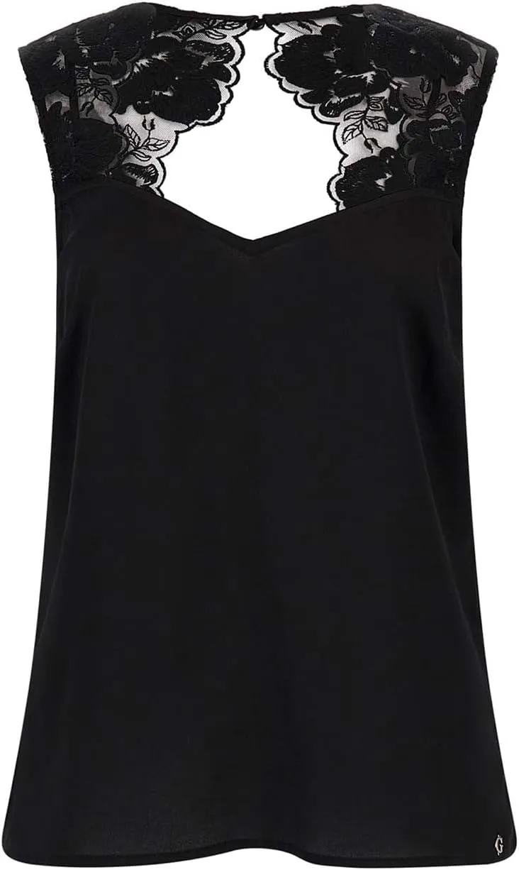 GUESS Women's Sleeveless Perla Lace Top