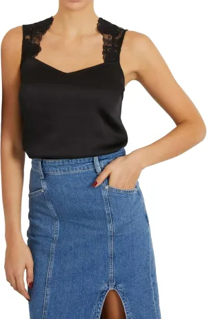 GUESS Women's Sleeveless Perla Lace Top