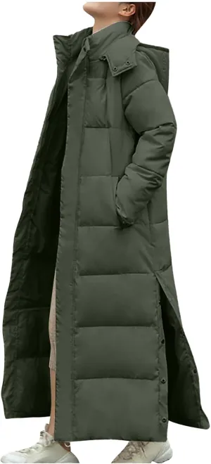 Heavyweight Long Down Jacket for Women Floor Length Windproof Winter Warm Puffer Coat 2024 Plus Size Fashion Overcoat