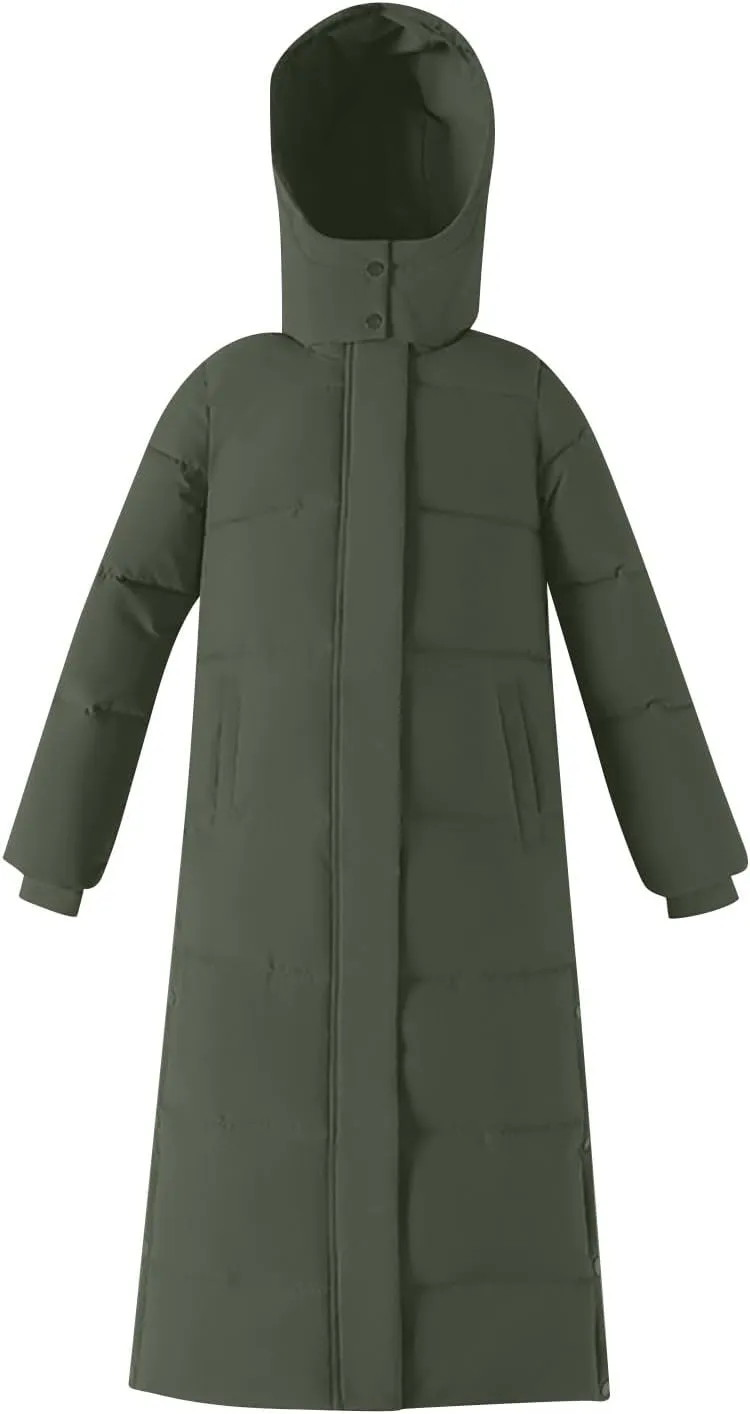 Heavyweight Long Down Jacket for Women Floor Length Windproof Winter Warm Puffer Coat 2024 Plus Size Fashion Overcoat