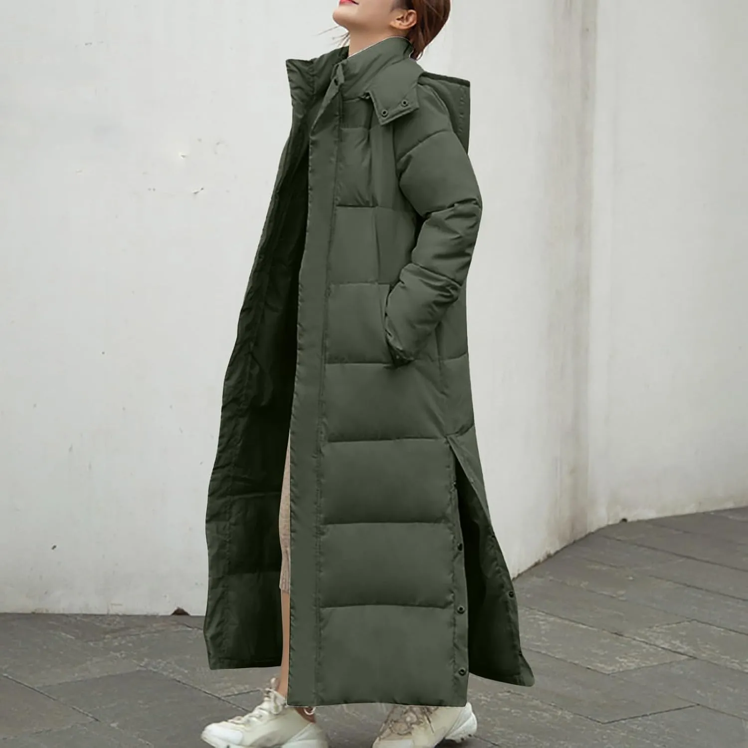 Heavyweight Long Down Jacket for Women Floor Length Windproof Winter Warm Puffer Coat 2024 Plus Size Fashion Overcoat