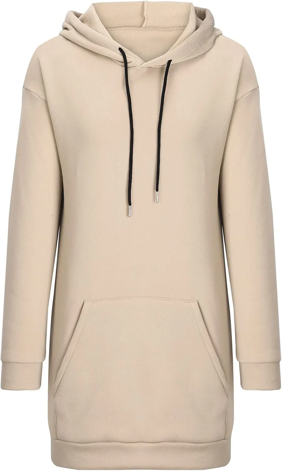 Hooded Sweatshirt Dress for Women Long Sleeve Casual Mini Dress with Pocket Oversized Solid Color Pullover Dresses