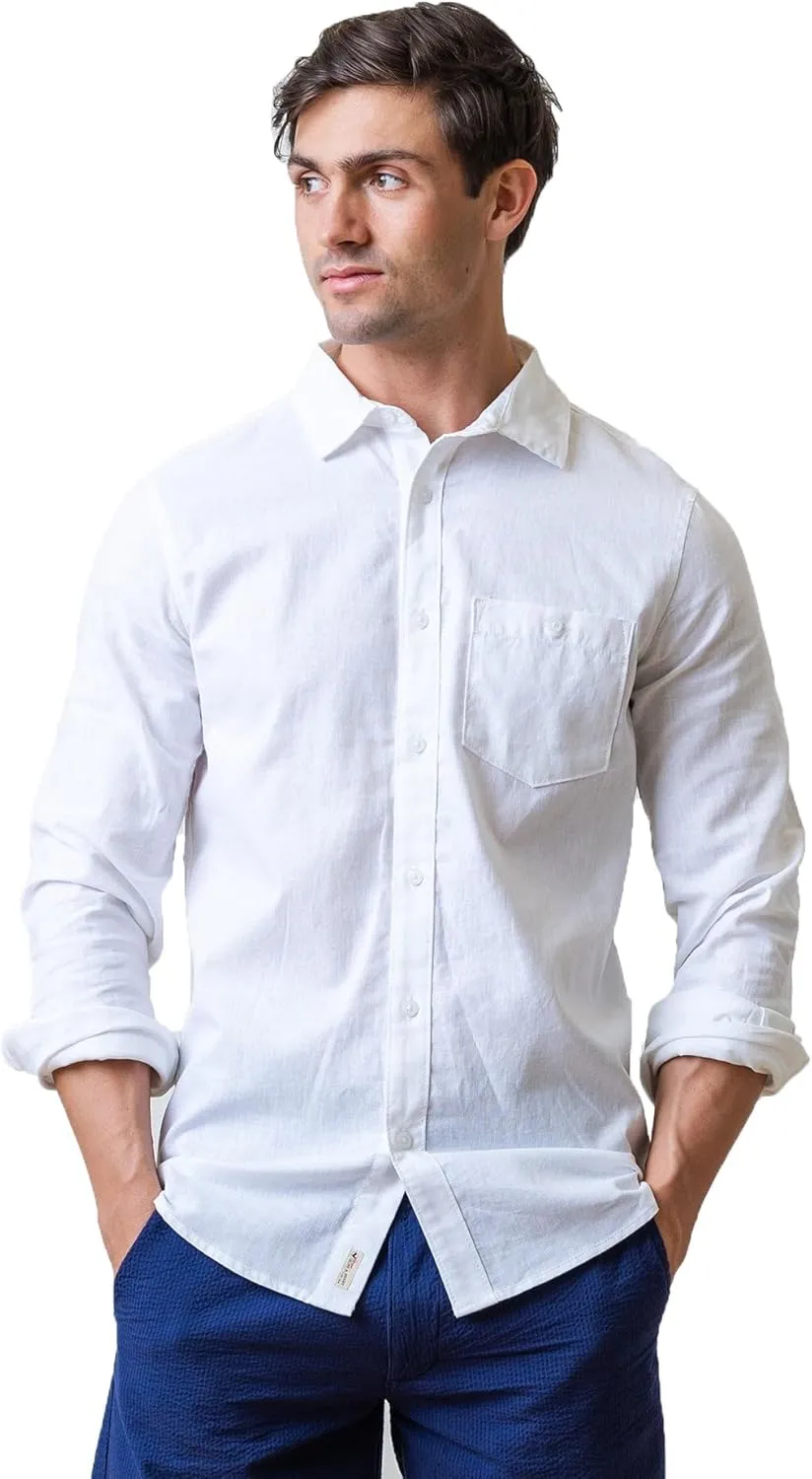 Hope & Henry Men's Linen Button Down Shirt