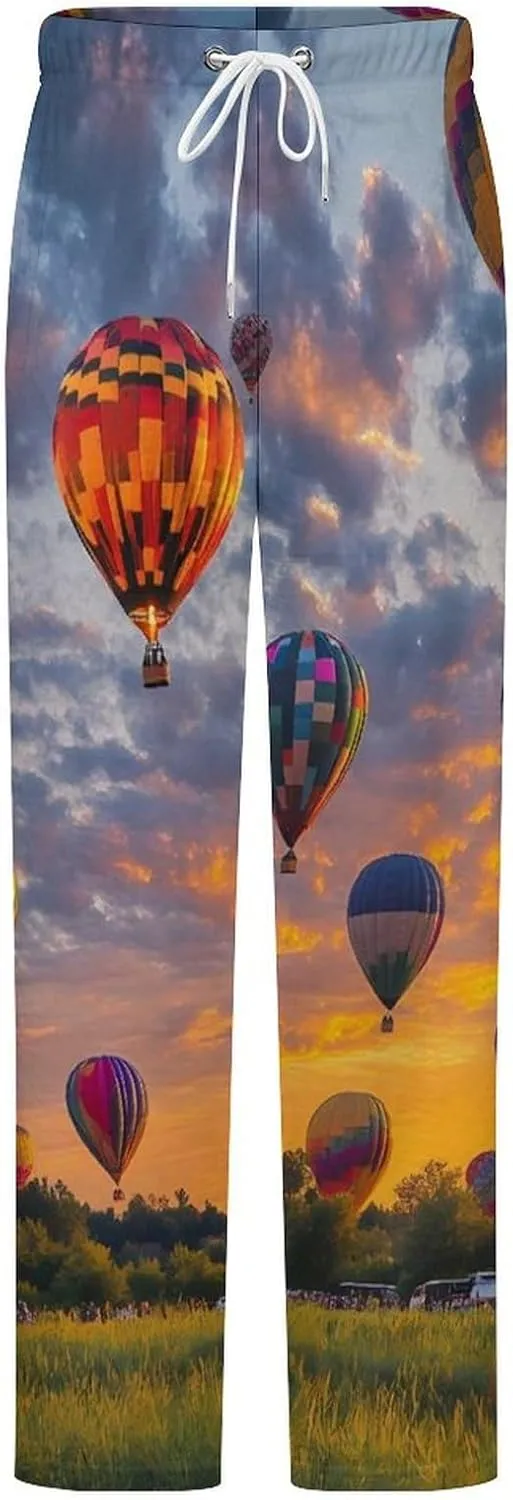 Hot Air Balloons Women's Pajama Pants Fleece Warm Pj Bottoms Sleepwear Lounge Pants Loungewear