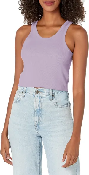 HUGO Women's Cropped Ribbed Tank Top