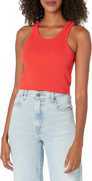 HUGO Women's Cropped Ribbed Tank Top