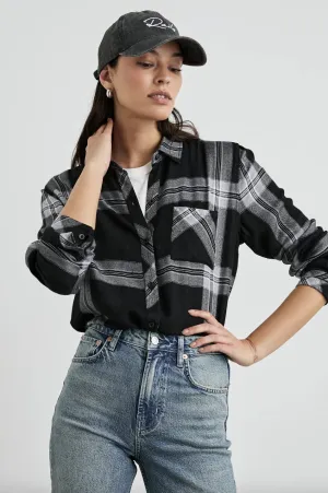 Hunter Button Down Top - Black Cinder