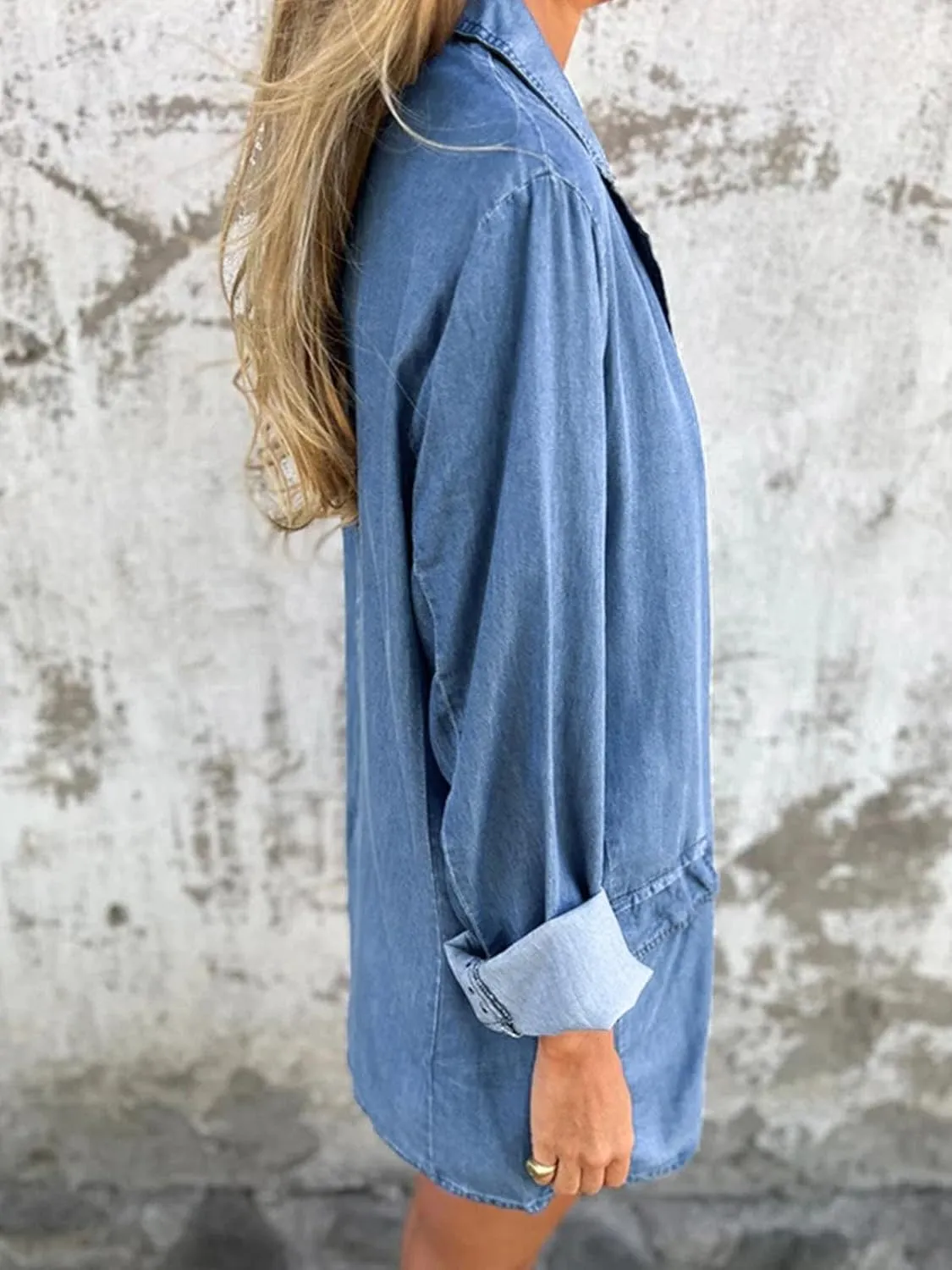 Jean Jacket for Women Lightweight Loose Fit Denim Blazer Shirt Jackets Summer Oversized Work Button Jacket