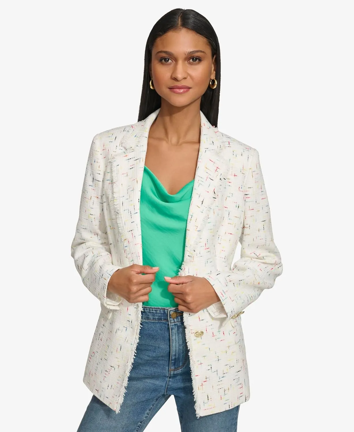 Karl Lagerfeld Paris Women's Tweed Fashion Blazer