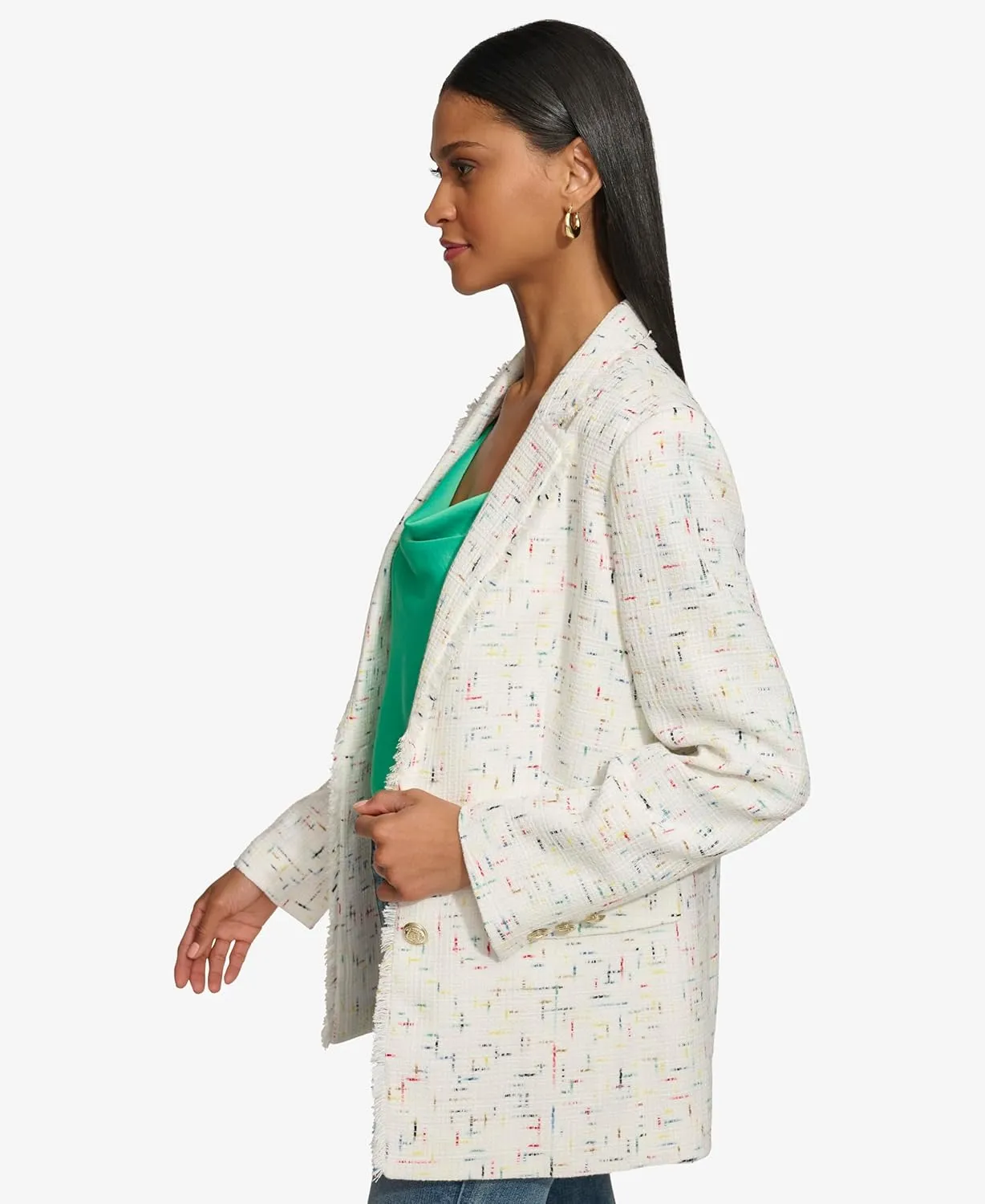 Karl Lagerfeld Paris Women's Tweed Fashion Blazer