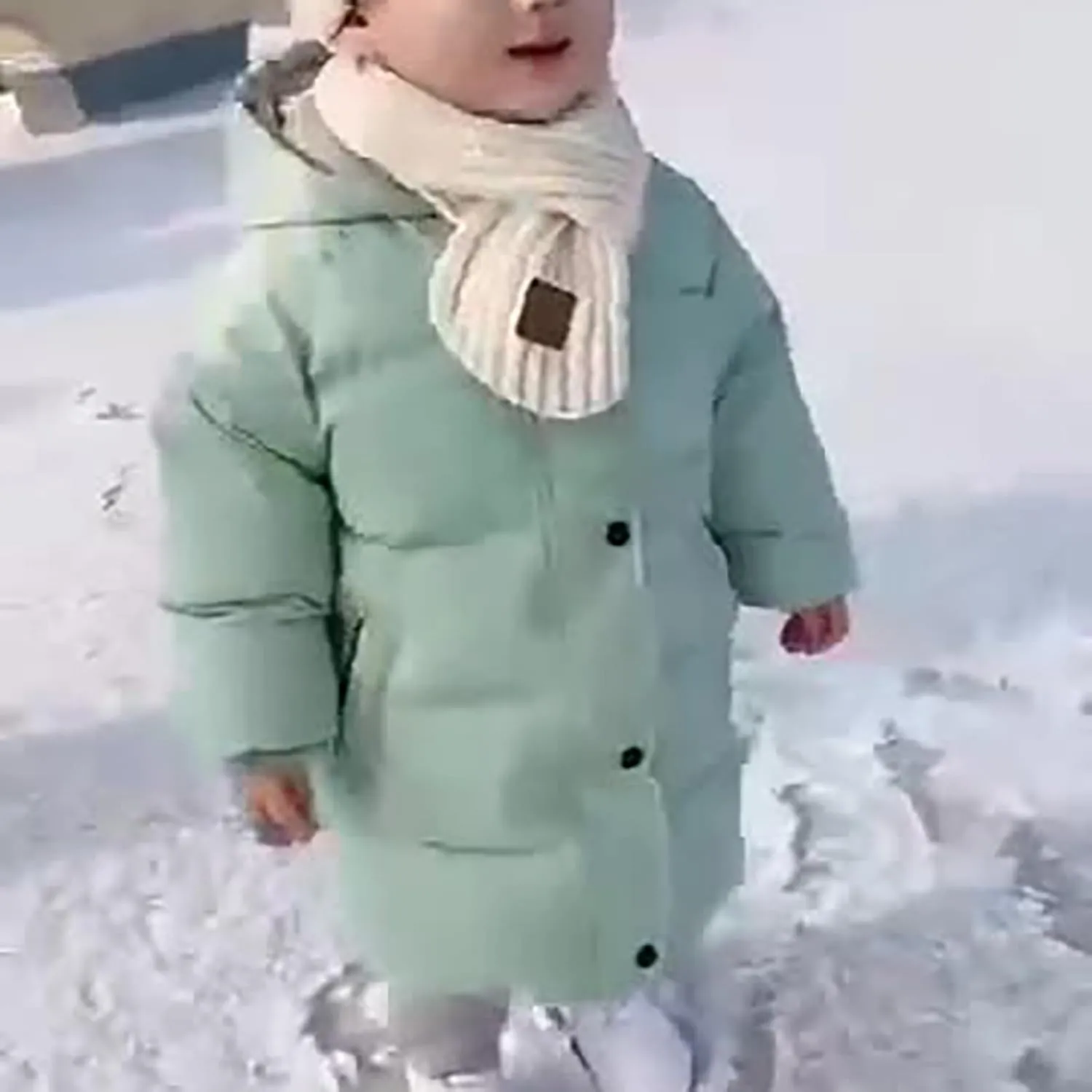 Kids Girls Windpoof Coat Winter Clothes Children's Down Padded Jacket Long Cotton Jacket Baby Children's Girl Coats 6-7