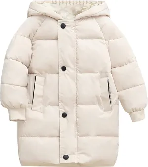 Kids Girls Windpoof Coat Winter Clothes Children's Down Padded Jacket Long Cotton Jacket Baby Children's Girl Coats 6-7