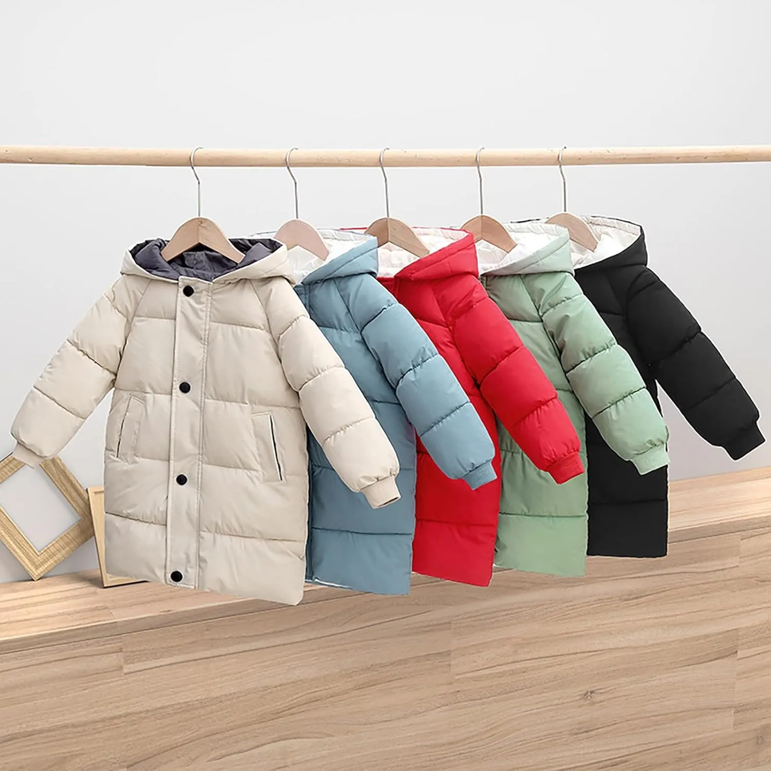 Kids Girls Windpoof Coat Winter Clothes Children's Down Padded Jacket Long Cotton Jacket Baby Children's Girl Coats 6-7