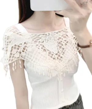 Lace Crochet Shawl For Women Crochet Cape See-Through Lace Cloaks Shawl Bridal Shawl Wrap Capelet Lace Cape Bridesmaid Croch