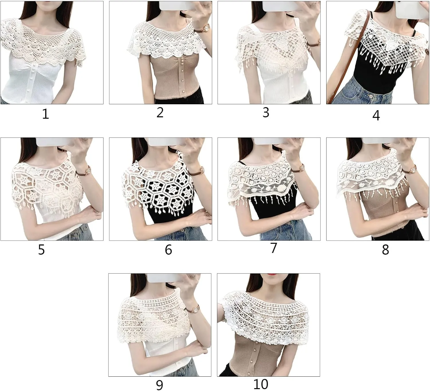 Lace Crochet Shawl For Women Crochet Cape See-Through Lace Cloaks Shawl Bridal Shawl Wrap Capelet Lace Cape Bridesmaid Croch