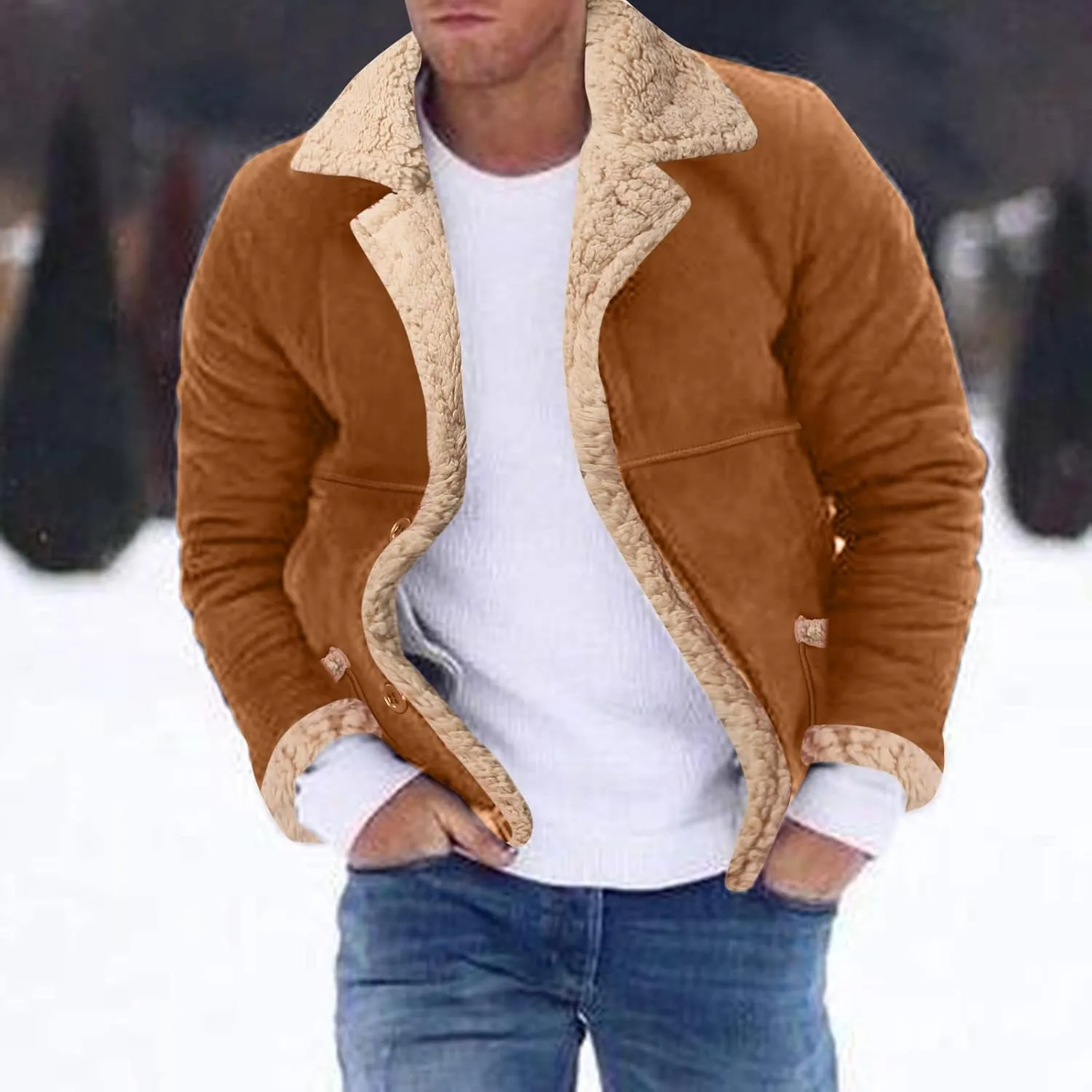 LCMTWX Coats for Men Cottonpadded Jacket Stand Collar Knitted Splice Sweater Coat Casual Men's Thicken Warm Winter Coat