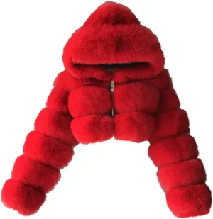 LCMTWX Women Fluffy Faux Fur Coat Women Long Jacket Faux Sleeve Short Warm Women's Coat Fluffy Short Coat Outerwear Pink