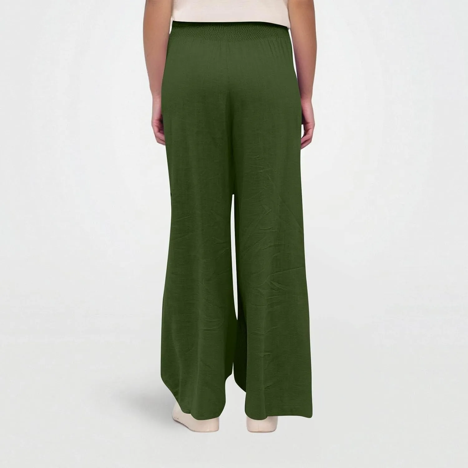 Linen Palazzo Pants for Women Casual Straight Drawstring Beach Loose Linen Outfits Women