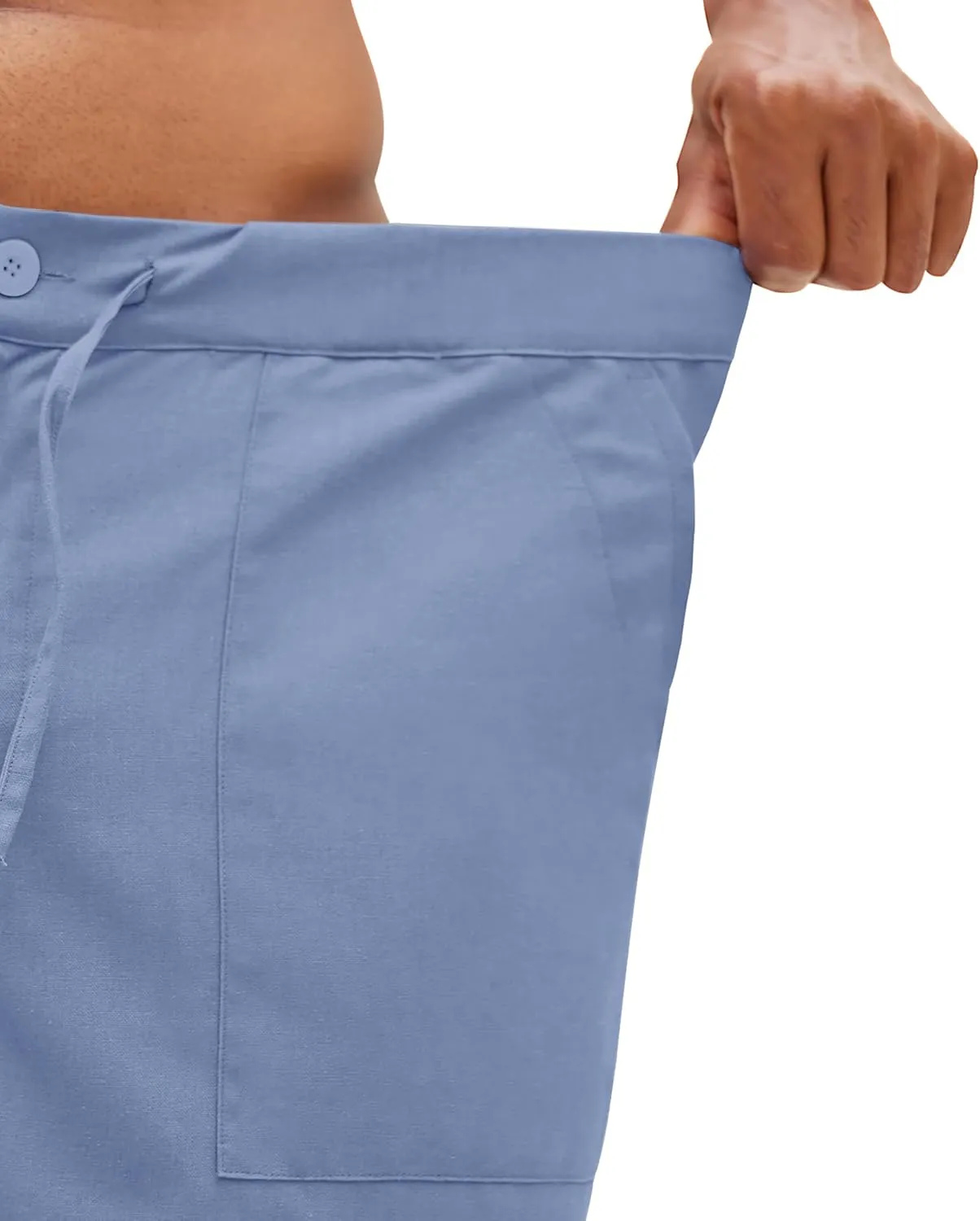 Linen Pants for Men - Casual Wide Leg Beach & Lounge Pants with Pockets