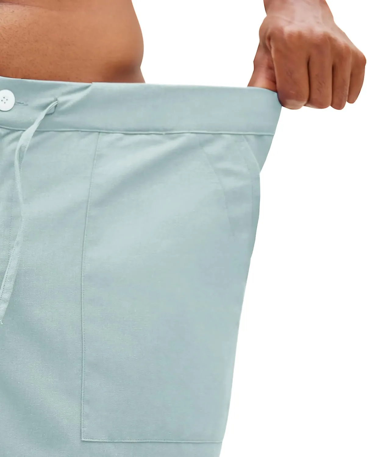 Linen Pants for Men - Casual Wide Leg Beach & Lounge Pants with Pockets
