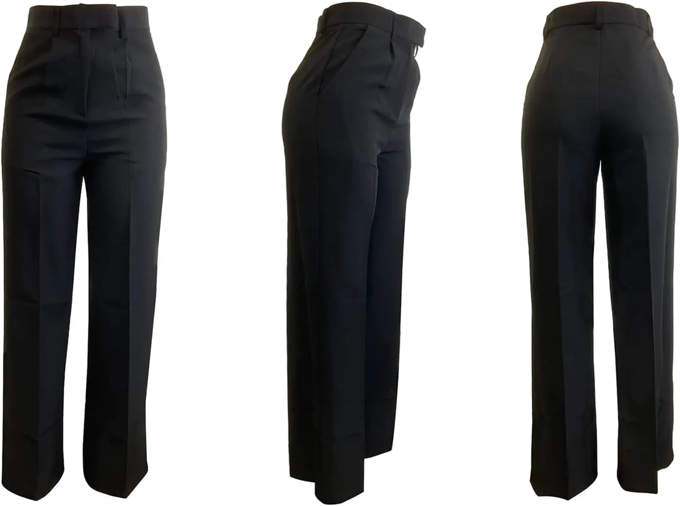 LKOUS Casual Wide Leg Dress Pants Women,High Waisted Work Pant Straight Leg Trousers with Pockets