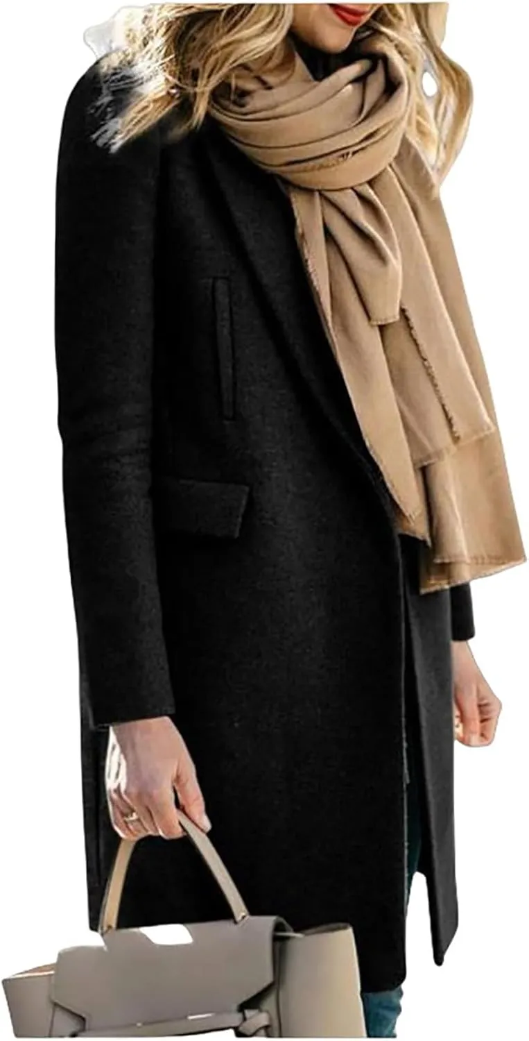 Long Winter Coats for Women Double Breasted Blazerr Trench Coats Lapel Workout Jacket Womens Fall Fashion Warm