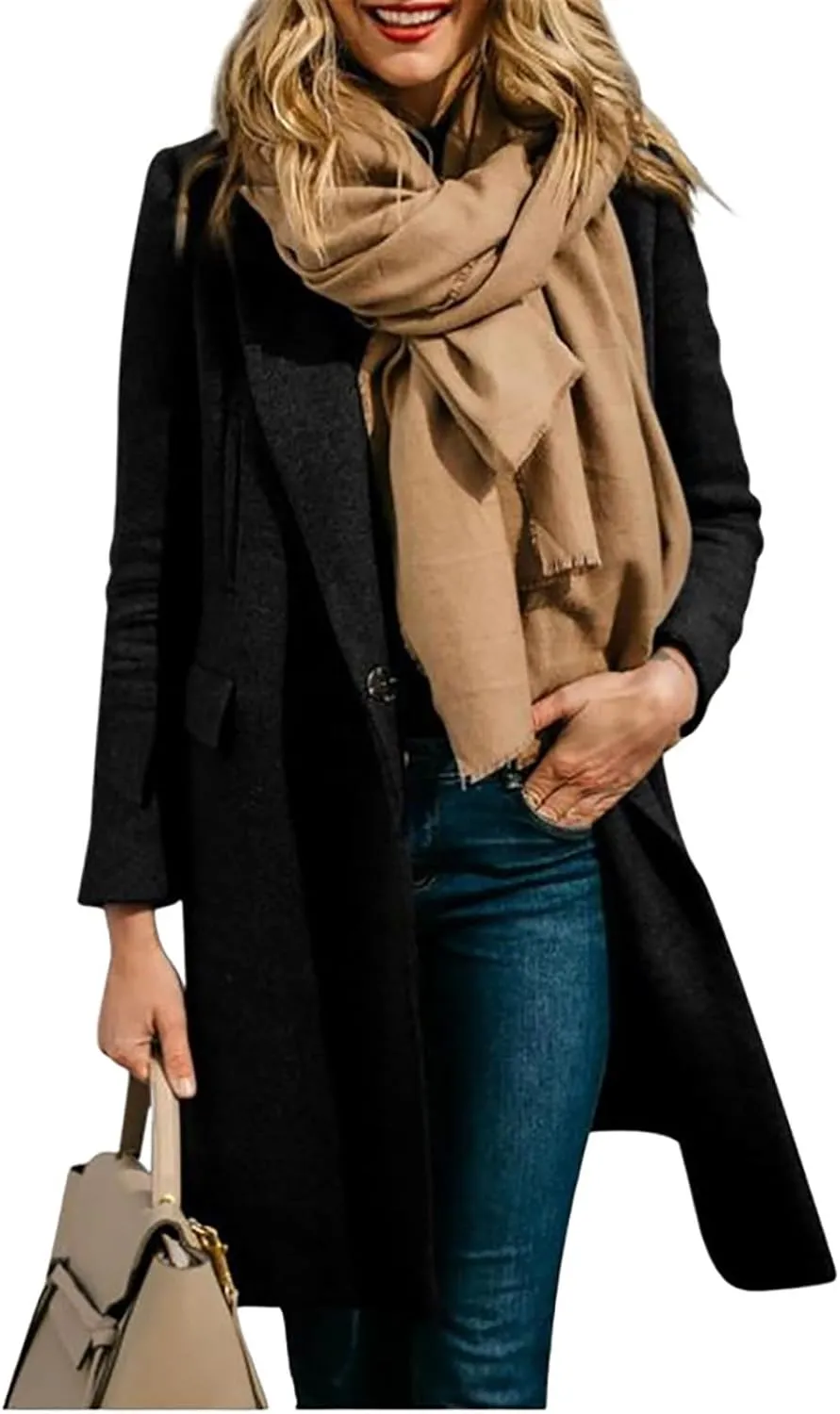Long Winter Coats for Women Double Breasted Blazerr Trench Coats Lapel Workout Jacket Womens Fall Fashion Warm