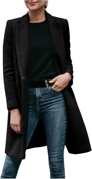 Long Winter Coats for Women Double Breasted Blazerr Trench Coats Lapel Workout Jacket Womens Fall Fashion Warm