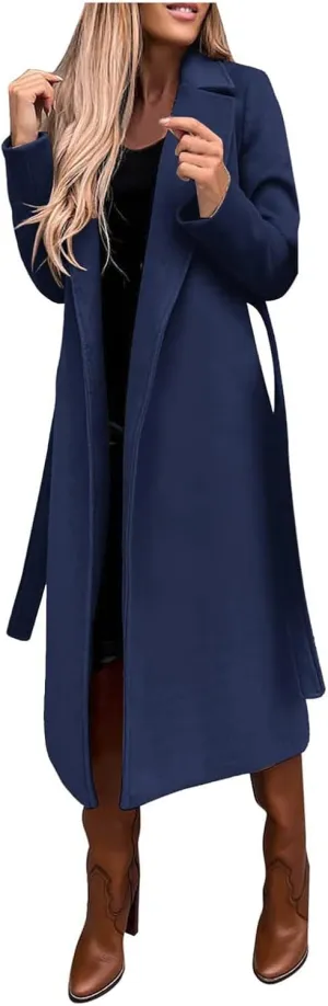 Long Winter Coats for Women Double Breasted Blazerr Trench Coats Lapel Workout Jacket Womens Fall Fashion Warm