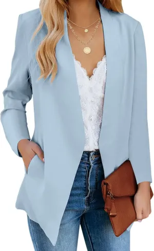 luvamia Women's Casual Long Sleeve Lapel Button Slim Work Office Blazer Jacket