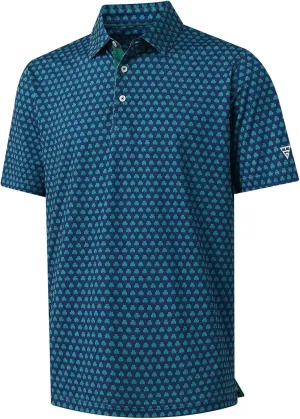 M MAELREG Mens Golf Shirt Short Sleeve Dry Fit Print Moisture Wicking Performance Patterns Collared Polo Shirt