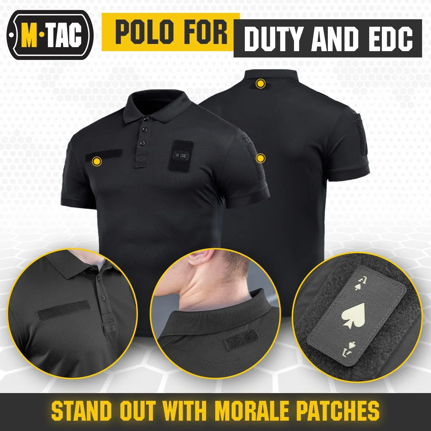 M-Tac Tactical Breathable Polo Shirt - Military Quick Dry Coolmax Short Sleeve T-Shirt for Men
