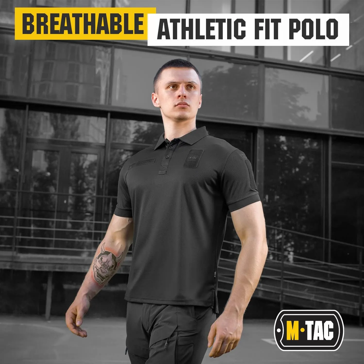 M-Tac Tactical Breathable Polo Shirt - Military Quick Dry Coolmax Short Sleeve T-Shirt for Men