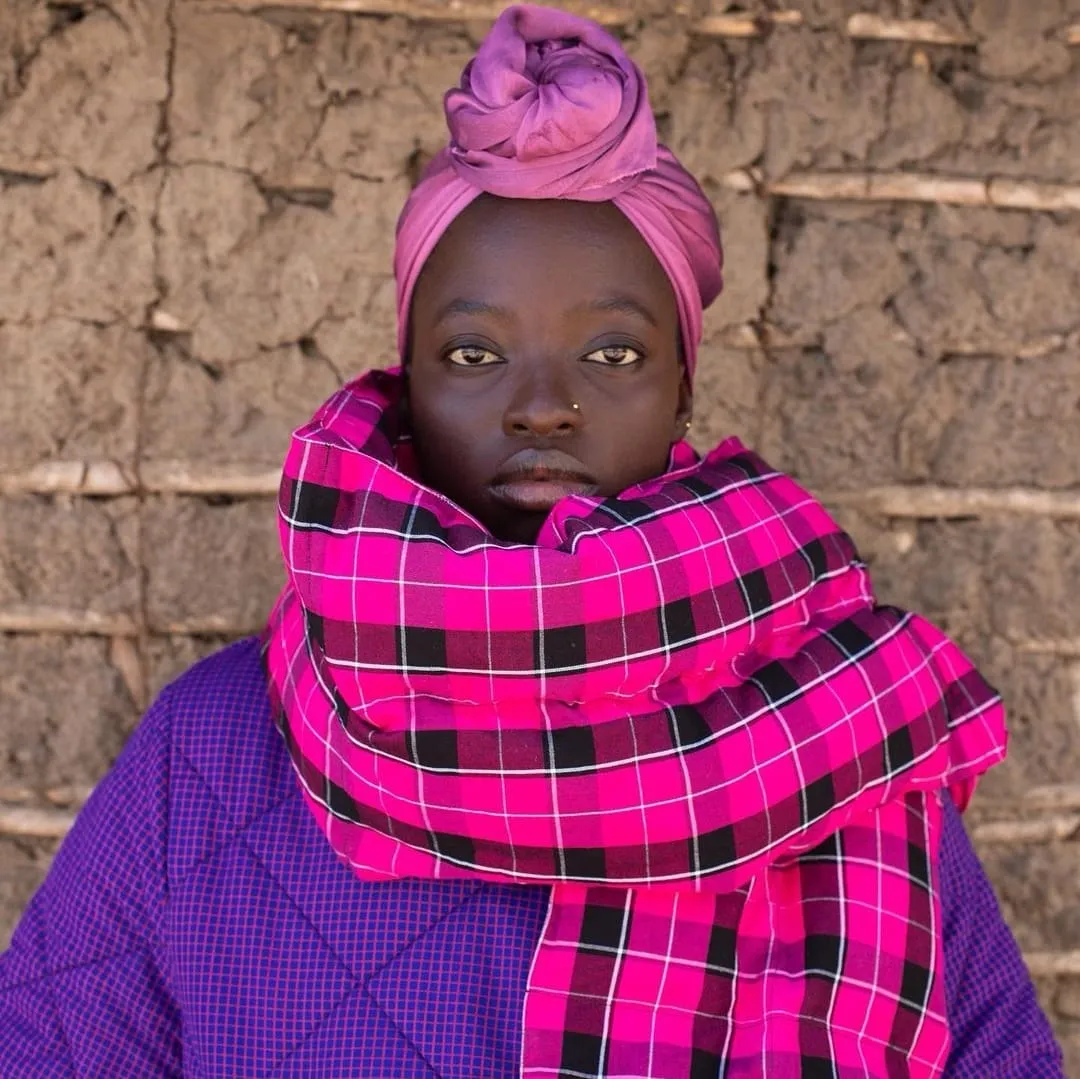 Maasai Puff Scarf - Pink