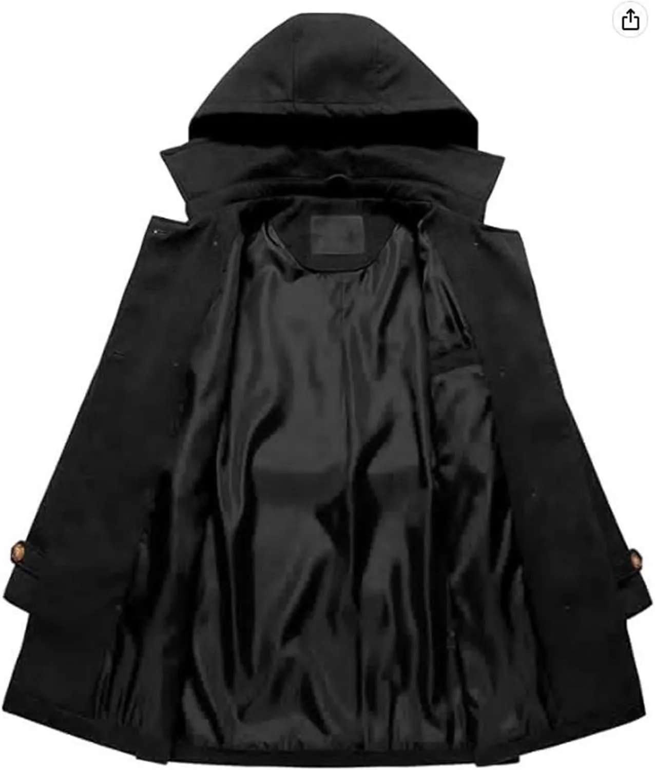 maisdgop Trench Coat for Women Winter Double Breasted Waterproof Lapel Pea Coat Classic Long Sleeve Open Front Windbreaker