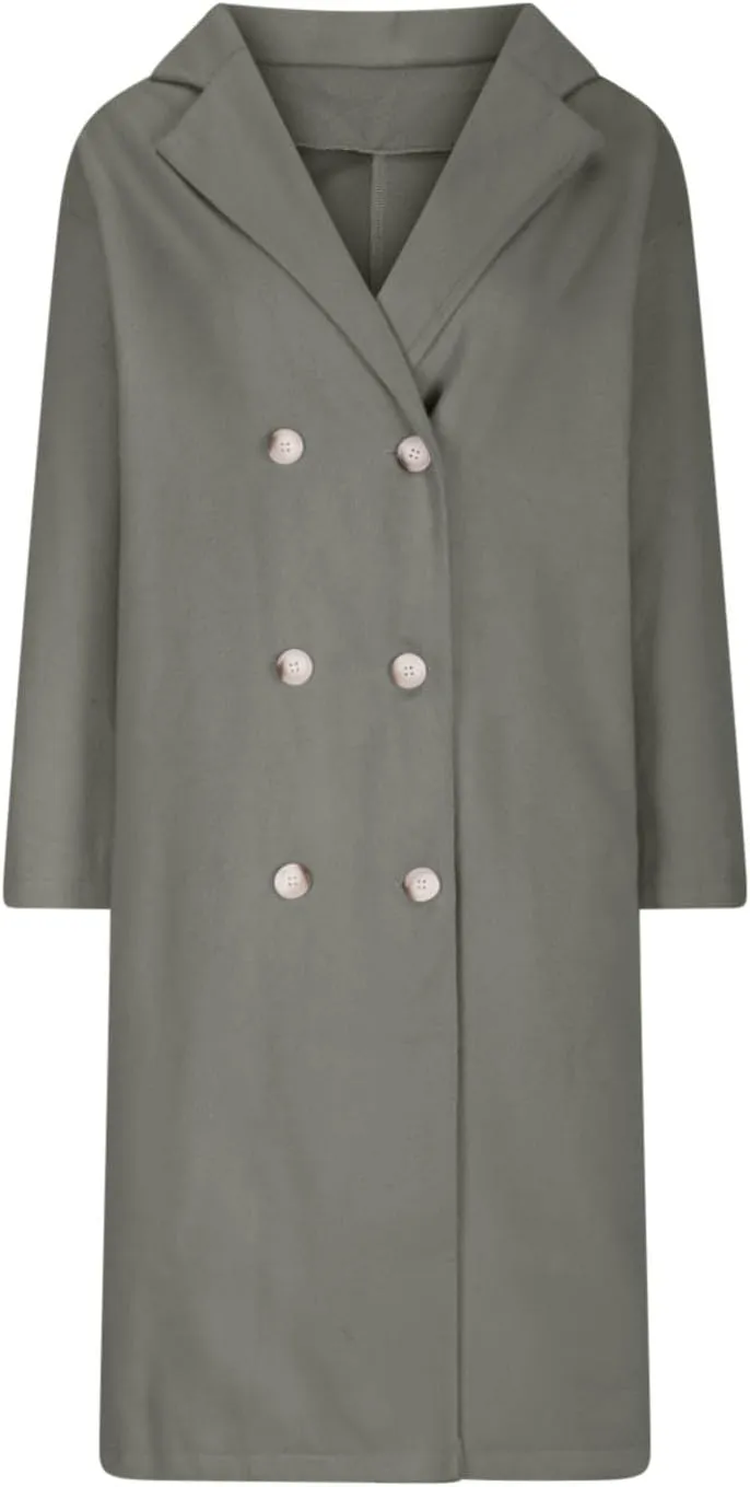 maisdgop Trench Coats for Women Classic Double Breasted Peacoat Long Sleeve Lapel Windbreaker Winter Woolen Cloth Jackets