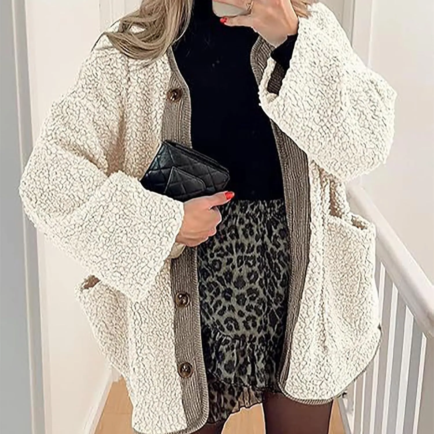 Maxi Down Parka Puffer Coat Long Sleeve Button Up Fuzzy Lined Outerwear Fall Casual Winter Womens Puffer Coat with