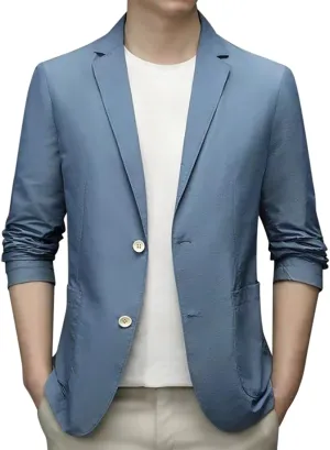 Men's Blazer Slim Fit Sport Coat Casual Lightweight Basic Suit Jacket Fall Jacket Men Two Buttons Business Texudo Jacket