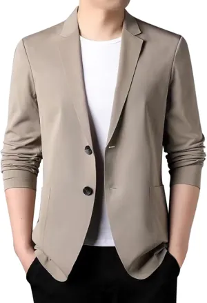 Men's Blazer Slim Fit Sport Coat Casual Lightweight Basic Suit Jacket Fall Jacket Men Two Buttons Business Texudo Jacket