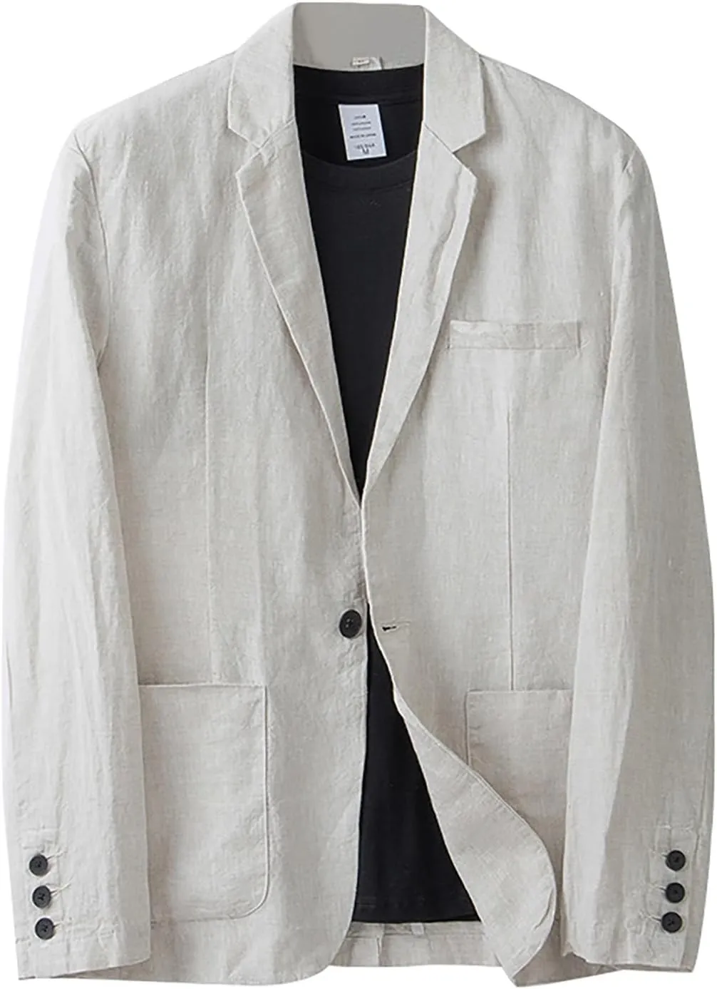Mens Casual Linen Blazer Lightweight Button Down Business Suit Jacket Fall Winter Casual Sport Coats
