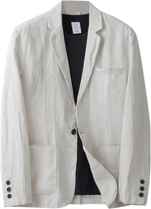 Mens Casual Linen Blazer Lightweight Button Down Business Suit Jacket Fall Winter Casual Sport Coats