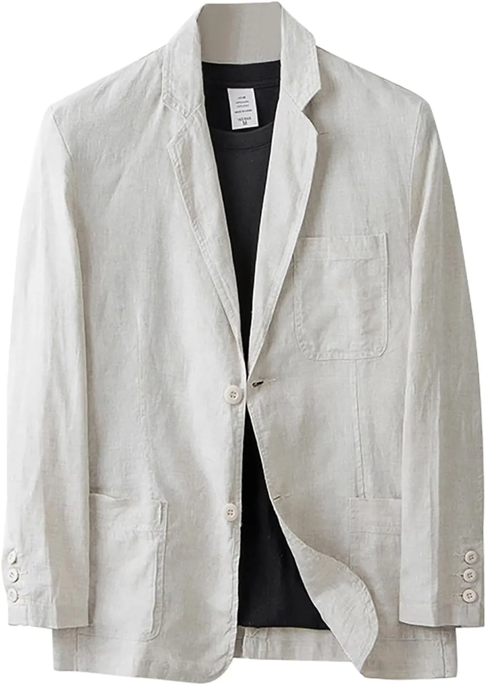 Mens Casual Linen Blazer Lightweight Button Down Business Suit Jacket Fall Winter Casual Sport Coats