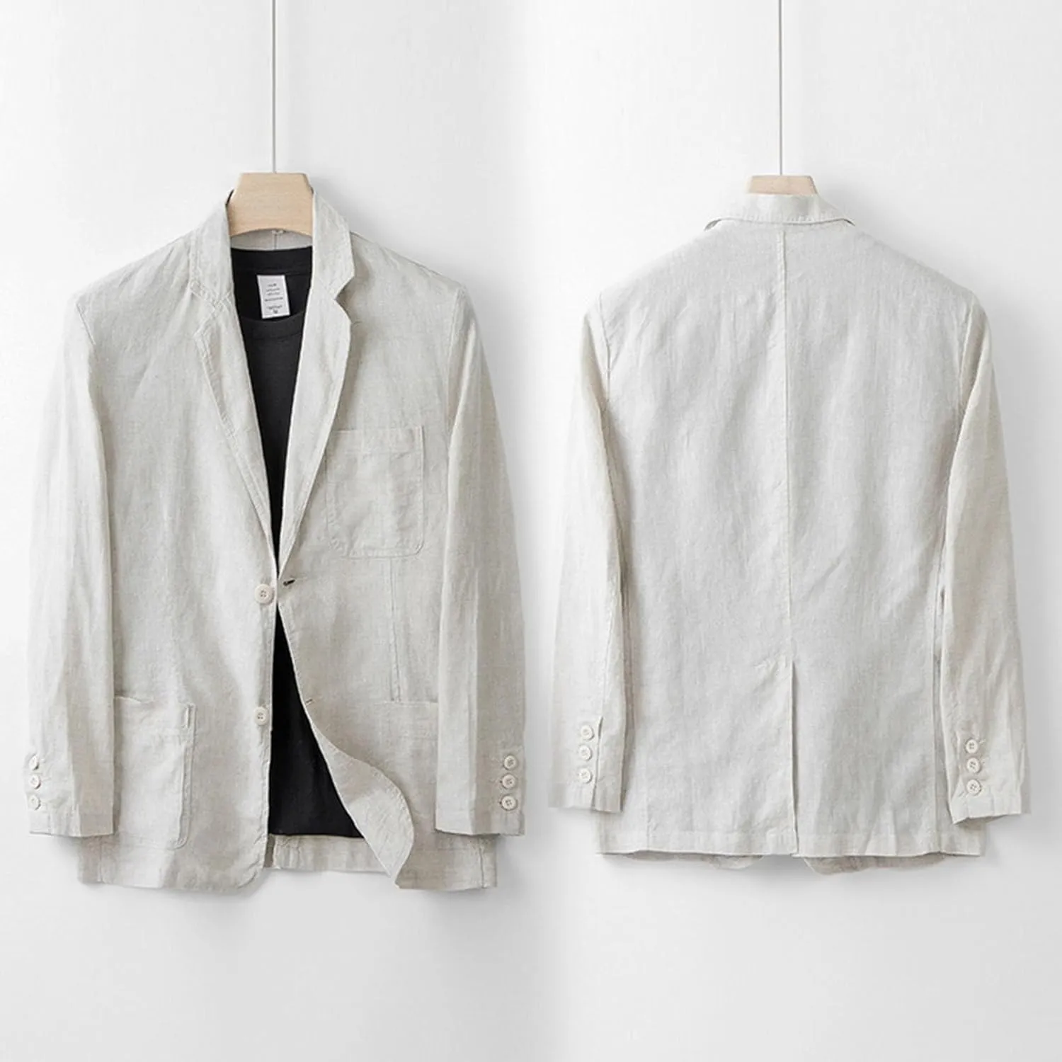 Mens Casual Linen Blazer Lightweight Button Down Business Suit Jacket Fall Winter Casual Sport Coats
