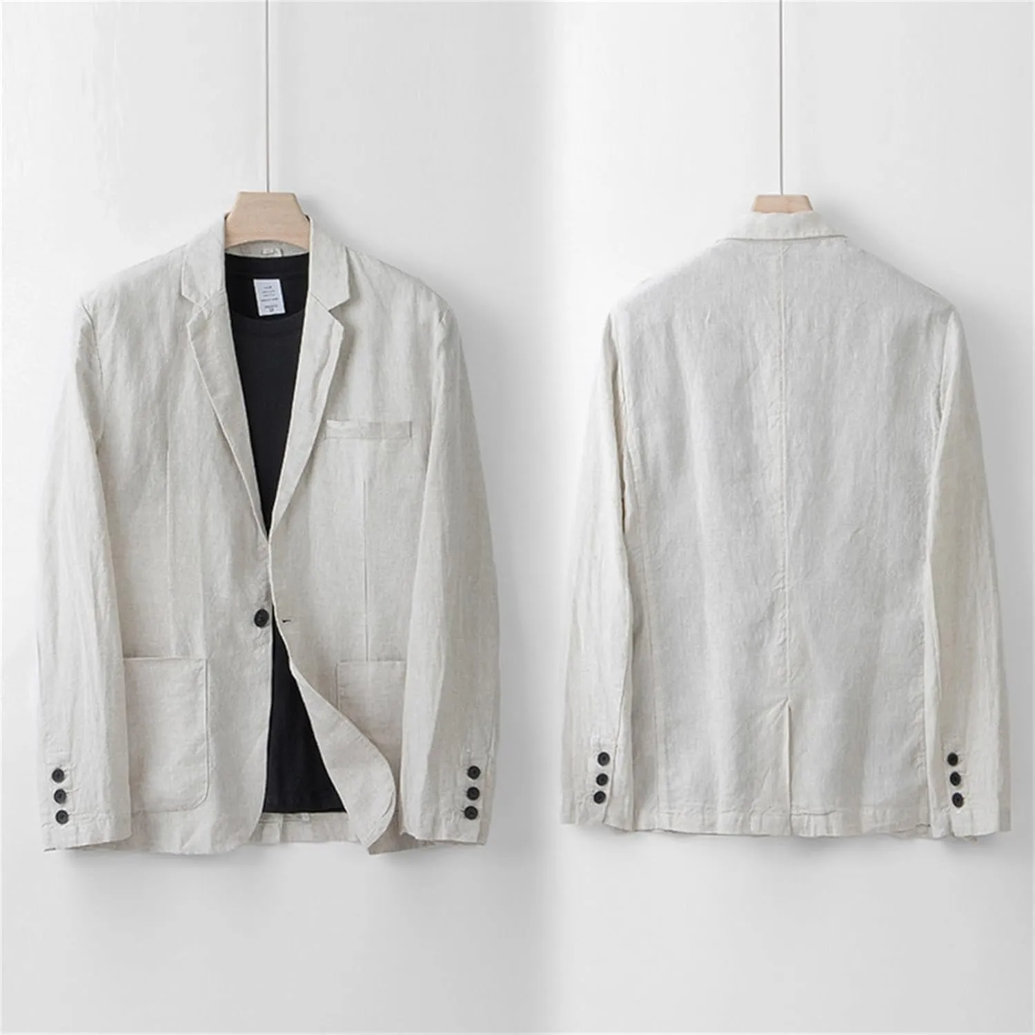 Mens Casual Linen Blazer Lightweight Button Down Business Suit Jacket Fall Winter Casual Sport Coats
