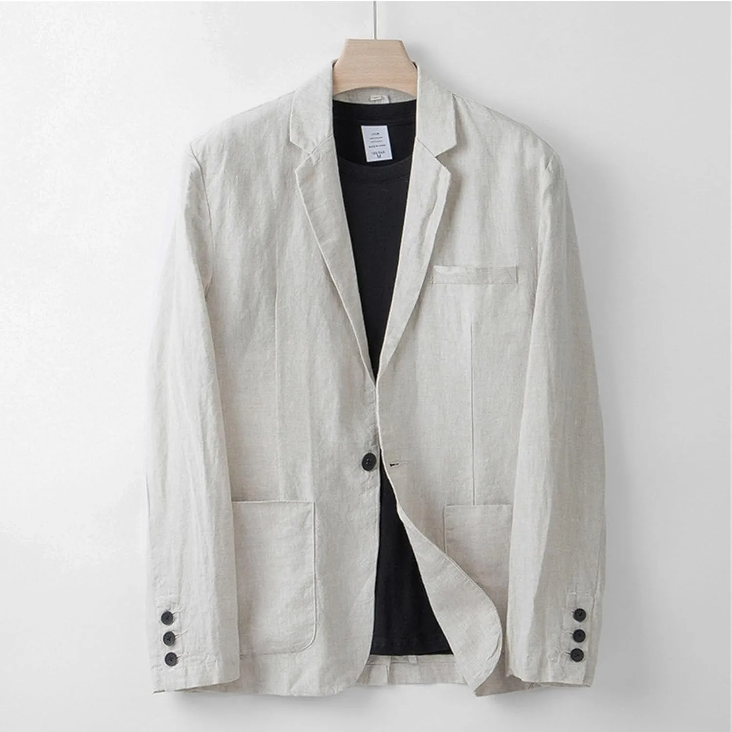 Mens Casual Linen Blazer Lightweight Button Down Business Suit Jacket Fall Winter Casual Sport Coats